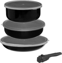 5Five Kookset met afneembare handgreep   3 pannen, aluminium