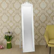 VidaXL Spiegel vrijstaand barok stijl 160 x 40 cm wit