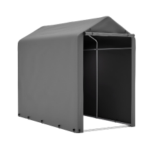 GIHAUVIA Fietstent, Opbergtent voor 1 2 Fietsen, Winterbestendige Gereedschapskast & Carport met UV Bestendig PE Dak, Fiets  & Motoropslaggarage, 100×190×160 cm, Donkergrijs