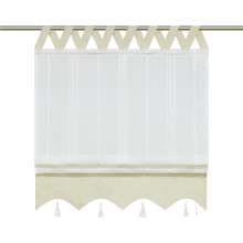 Joyswahl Senkrechtgestreifter Raffrollo mit Quasten, modischer V förmiger Band, Einzelteil, Beige, B×H 45×130cm