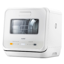 Comfee' CDWMTO201D(W) Tafelmodel vaatwasser met 6+3 programma's, Ingebouwd 5 L waterreservoir, 98 °C stoomreiniging, Babykleding en fruitreiniging, 72 uur opslag, Ideaal voor huishoudens van 2 3 personen   Wit [Energieklasse D]