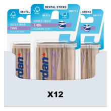 12X Jordan Tandenstokers Double Ended Thin 100 stuks