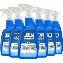 6X Blue Wonder Professionele Glas en Interieur Spray 1 liter