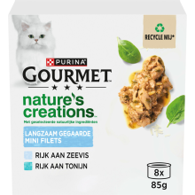 6X Gourmet Nature's Creations Kattenvoer Nat Zeevis 8 x 85 gr