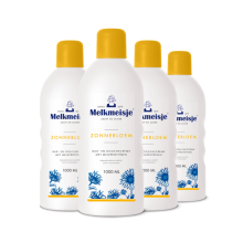 4X Melkmeisje Bad en Douche Crème Zonnebloem 1000 ml