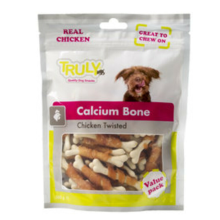 15X Truly Hondensnack Calcium Bone Chicken Twisted 90 gr