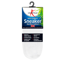 12X Lucovitaal Bamboe Sneakersok Wit maat 43 46 1 paar
