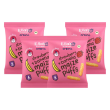 4X Ella's Kitchen Biologisch Gepofte Mais Sticks 6+m Aardbei & Banaan 20 gr