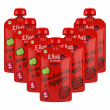 7X Ella's Kitchen Biologisch Knijpfruit 4+m Appel & Aardbei 120 gr