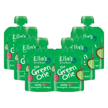6X Ella's Kitchen Biologisch Knijpfruit 6+m Appel, Peer, Banaan, Kiwi 90 gr