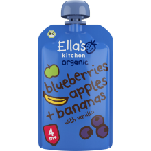 Ella's Kitchen Biologisch Knijpfruit 4+m Blauwe Bessen, Appel & Banaan 120 gr
