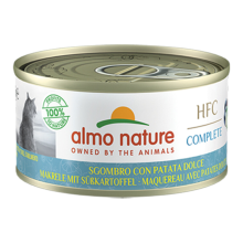 48X Almo Nature HFC Complete Kattenvoer Nat Graanvrij Makreel & Zoete Aardappel 70 gr