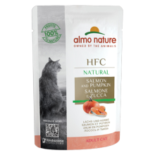 24X Almo Nature HFC Natural Kattenvoer Nat Zalm & Pompoen 55 gr