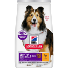 Hill's Science Plan Hondenvoer Droog Adult Sensitive Stomach   Skin Medium Kip 2,5 kg