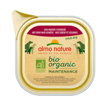 64X Almo Nature Bio Organic Maintenance Hondenvoer Nat Rund & Groenten 100 gr