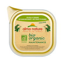 64X Almo Nature Bio Organic Maintenance Hondenvoer Nat Kip & Groenten 100 gr
