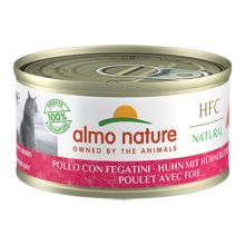 24X Almo Nature HFC Natural Kattenvoer Nat Kip en Lever 70 gr