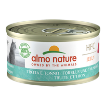48X Almo Nature HFC Kattenvoer Nat in Gelei Forel & Tonijn 70 gr