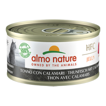 24X Almo Nature HFC Kattenvoer Nat in Gelei Tonijn & Inktvis 70 gr