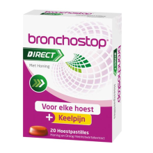 2X Bronchostop Hoestpastilles Direct Met Honing 20 stuks