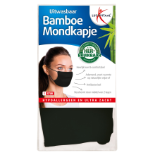 3X Lucovitaal Bamboe Mondkapje Zwart