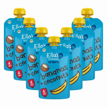 7X Ella's Kitchen Biologisch Knijpfruit 4+m Banaan & Kokos 120 gr