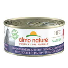 48X Almo Nature HFC Natural Kattenvoer Nat Tonijn, Kip & Ham 150 gr