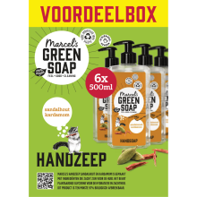 6X Marcel's Green Soap Handzeep Sandelhout & Kardemom 500 ml