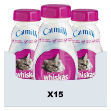 15X Whiskas Kattenmelk Flesje 200 ml