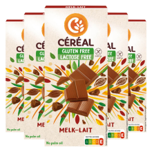 5X Céréal Melkchocolade Tablet Glutenvrij en Lactosevrij 100 gr