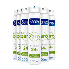 6X Sanex Deodorant Spray Zero% Respect & Control 200 ml
