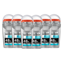6X L'Oréal Men Expert Deodorant Roller Fresh Extreme 50 ml