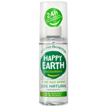6X Happy Earth 100% Natuurlijke Deodorant Spray Unscented 100 ml