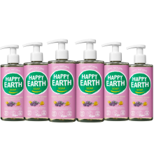 6X Happy Earth 100% Natuurlijke Handzeep Lavender Ylang 300 ml