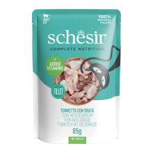 12X Schesir Kattenvoer Tonijn   Zeebrasem in Gelei 85 gr