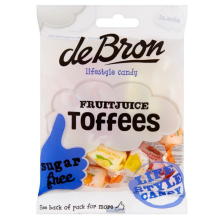 3X De bron Suikervrije Fruittoffee 90 gr