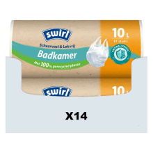 14X Swirl Pedaalemmerzakken Badkamer Scheurvast & Lekvrij 10 liter 37 stuks