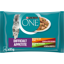 12X Purina ONE Kattenvoer Nat Adult Difficult Appitite Kip 4 x 85 gr