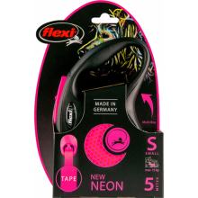 Flexi Rollijn New Neon Tape 5 mtr tot 15 kg Roze