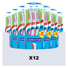 12X Aquafresh Tandenborstel Clean & Flex Hard 3 stuks