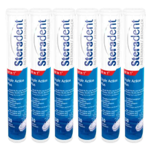 6X Steradent Triple Action Plus Kunstgebit Reiniger 30 tabletten