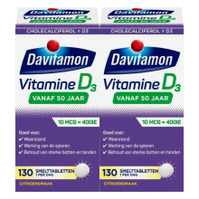 2X Davitamon Vitamine D3 Vanaf 50 Jaar 130 smelttabletten