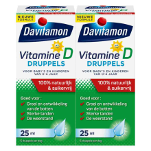 2X Davitamon Vitamine D Druppels 100% Natuurlijk 25 ml