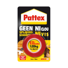 Pattex Geen Spijkers & Schroeven Montage Tape Binnen & Buiten 120 kg 1,5 meter