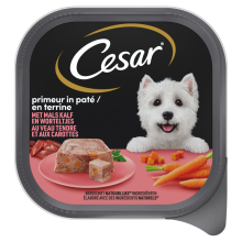 Bontempi Cesar Hondenvoer Nat Primeur Kalf & Worteltjes 300 gr