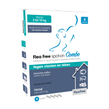 Flea Free Spot on Combo Anti Vlooien en Teken Druppels Hond 2 10 kg 4 pipetten