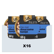16X Sheba Filets Kattenvoer Natvoer Tonijn & Kip in Saus 60 gr