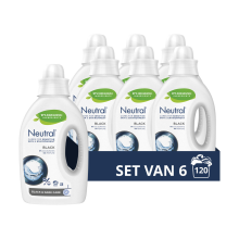 6X Neutral Vloeibaar Wasmiddel Zwart 20 Wasbeurten 1 liter