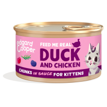 Edgard & Cooper Edgard & Cooper Kattenvoer Kitten Chunks Eend   Kip 85 gr