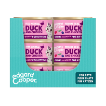 Edgard & Cooper 18x Edgard & Cooper Kattenvoer Kitten Chunks Eend   Kip 85 gr